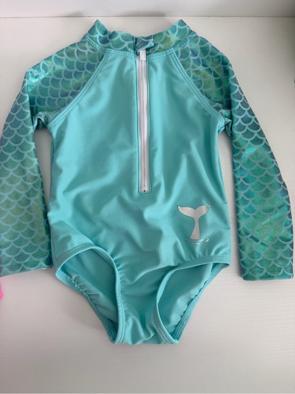 Floatimini Aqua Mermaid-Scale Long Sleeve One-Piece Swimsuit